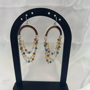 Ophelia Roe Elegant Silver Multi-Color Beaded Earrings